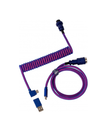 Keychron Premium Coiled Aviator Cable (purple, 1.08 m, angled plug)