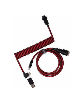 Keychron Premium Coiled Aviator Cable, cable (red, 1.08 m, angled connector)