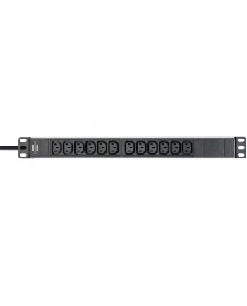 Brennenstuhl Alu-Line 19  12-way, power strip (Kolor: CZARNY/silver, 1U, IEC connector)