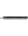 Brennenstuhl Alu-Line 19  12-way, power strip (Kolor: CZARNY/silver, 1U, IEC connector) - nr 4