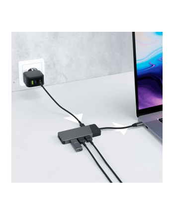 GREEN CELL HUB USB-C ADAPTER GC CONNECT 7W1 (3XUSB 31  HDMI 4K 60HZ  USB-C PD 85W  MICROSD/SD)