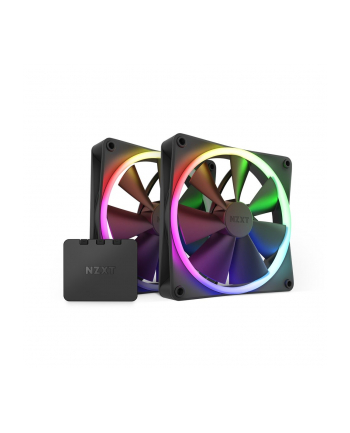 NZXT F140 RGB Twin Pack 140x140x26, case fan (Kolor: CZARNY, pack of 2 incl. RGB ' fan controller)