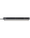 Brennenstuhl Alu-Line 19  12-way, power strip (Kolor: CZARNY/silver, 1U, IEC connector) - nr 1