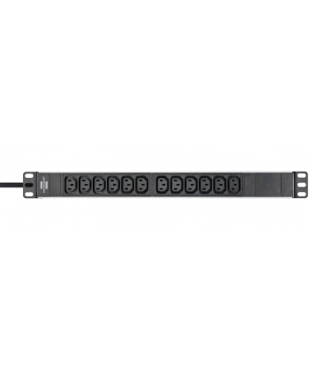 Brennenstuhl Alu-Line 19  12-way, power strip (Kolor: CZARNY/silver, 1U, IEC connector) nr 1