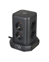 Brennenstuhl socket tower 8-way in 45 arrangement, socket strip (Kolor: CZARNY, 4x USB) - nr 17