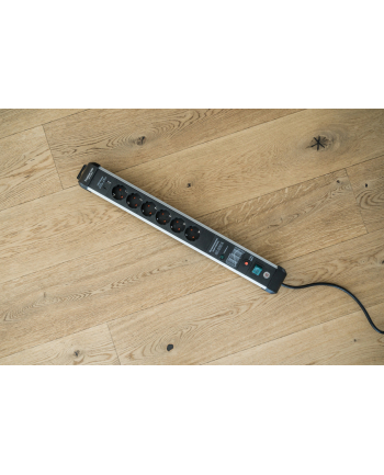 Brennenstuhl Premium-protection -Line power strip 6-way (Kolor: CZARNY/silver, 60,000 A surge protection , 3 meters, with USB Power Delivery)