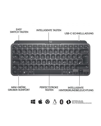 Logitech MX Keys Mini, keyboard (graphite/Kolor: CZARNY) wersja niemiecka QWERTZ (DE layout)