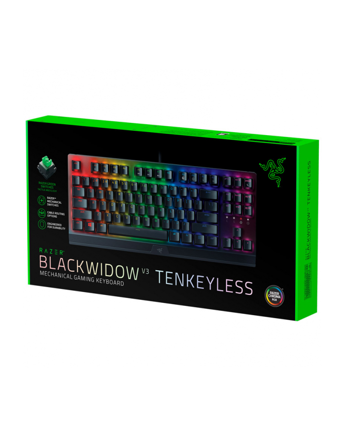D-E layout - Razer Blackwidow V3 Tenkeyless Gaming Keyboard (Black, Razer Green) główny