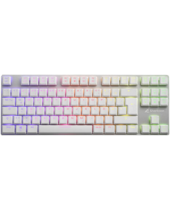 D-E layout - Sharkoon PureWriter TKL RGB, gaming keyboard (Kolor: BIAŁY, Kailh Choc Low Profile Blue)