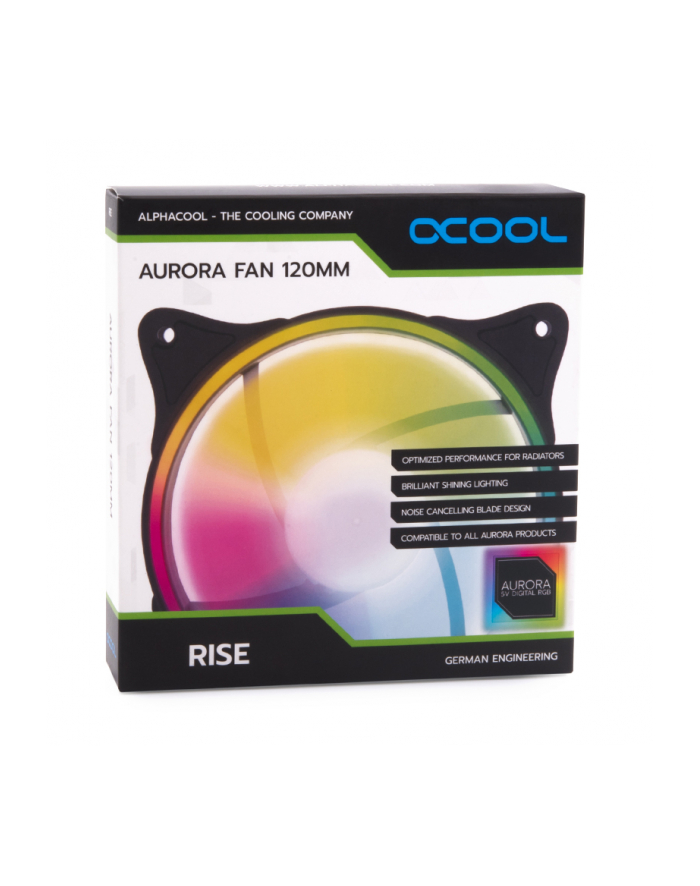 Alphacool Rise Aurora 120mm Fan 120x120x25mm, Case Fan (Kolor: BIAŁY) główny