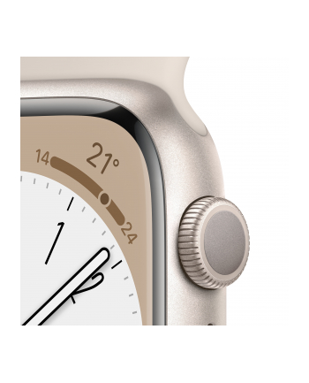 Apple Watch Series 8 Smartwatch (Kolor: BIAŁY/beige, 45mm, Sport Band, Aluminum Case) MNP23FD/A