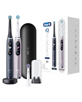 Braun Oral-B iO Series 9 Electric Toothbrush (Kolor: CZARNY/rose, Kolor: CZARNY onyx/rose quartz with 2nd handpiece)