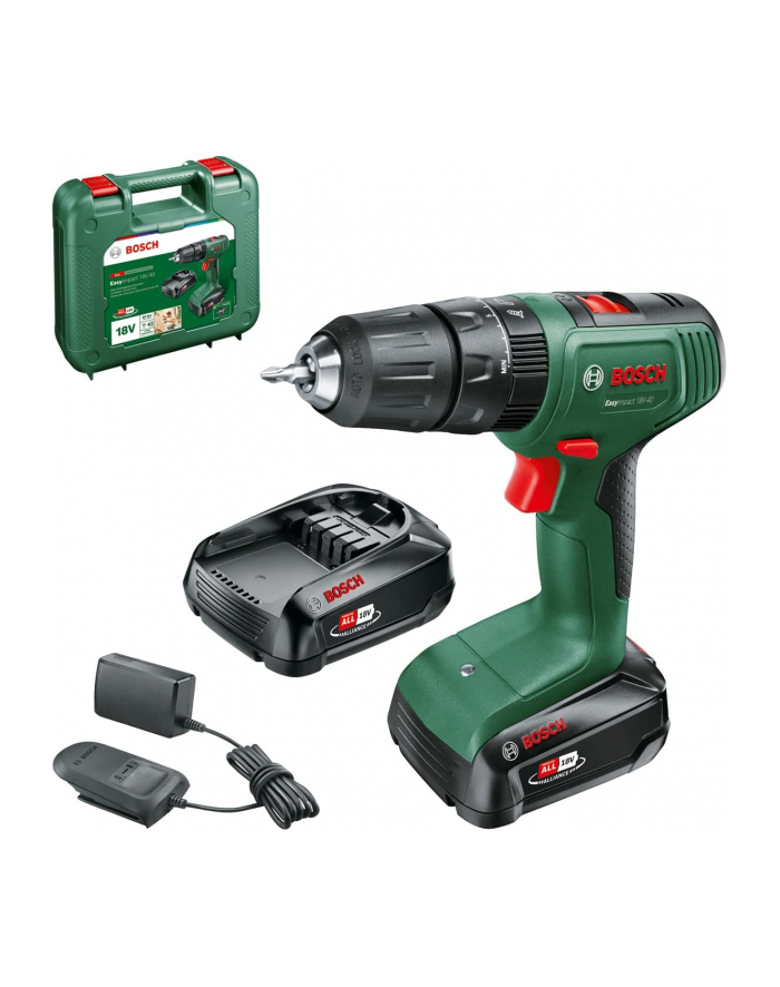 bosch powertools Bosch Cordless Impact Drill EasyImpact 18V-40 (green/Kolor: CZARNY, 2x Li-Ion battery 2.0Ah, case) główny