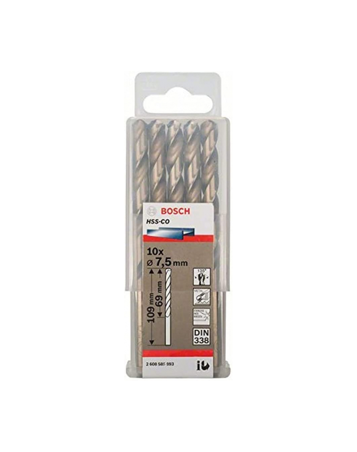 bosch powertools Bosch Metal twist drill HSS-Co, DIN 338,  7.5mm (10 pieces, working length 69mm) główny
