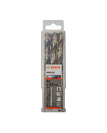 bosch powertools Bosch Metal twist drill HSS-Co, DIN 338,  12.0mm (5 pieces, working length 101mm)