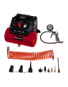 Einhell Compressor TC-AC 190/6/8 OF Set (red/Kolor: CZARNY, 1,200 watts, tire inflator, compressed air hose) - nr 1