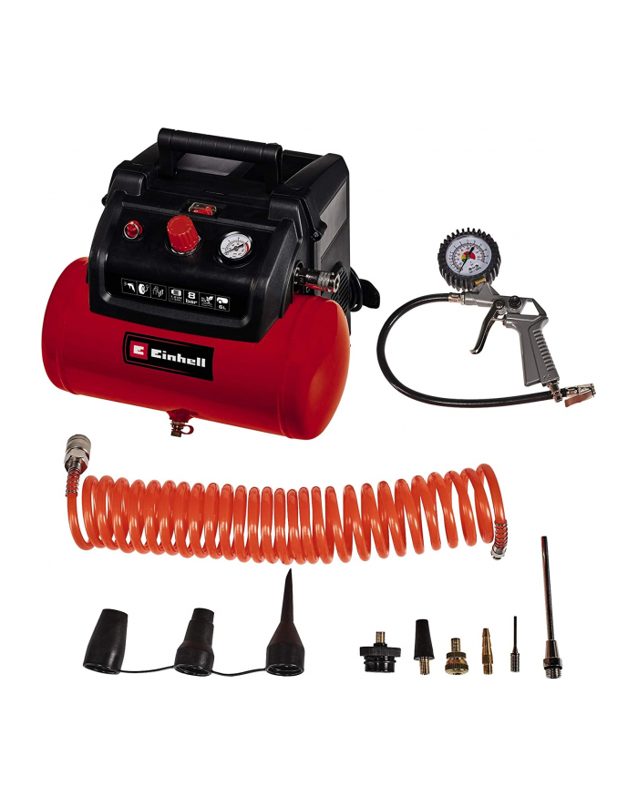 Einhell Compressor TC-AC 190/6/8 OF Set (red/Kolor: CZARNY, 1,200 watts, tire inflator, compressed air hose) główny