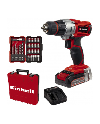 Einhell Cordless drill TE-CD 18/2 Li +39 (red/Kolor: CZARNY, Li-ion battery 2.5Ah, case, 39-piece bit and drill set)