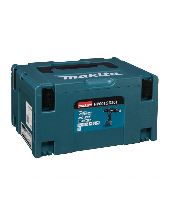 Makita Cordless impact drill HP001GD201 XGT, 40V (blue/Kolor: CZARNY, 2x Li-Ion XGT battery 2.5Ah, MAKPAC) główny