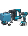 Makita Cordless combo kit DLX2454AJ, drill driver + czerwonyary hammer, 18V (blue/Kolor: CZARNY, 2x Li-ion battery 2.0Ah, MAKPAC) - nr 1