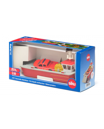 SIKU SUPER fire brigade work boat, toy vehicle (red/grey)