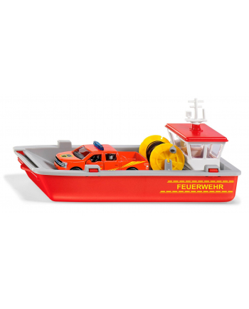 SIKU SUPER fire brigade work boat, toy vehicle (red/grey)