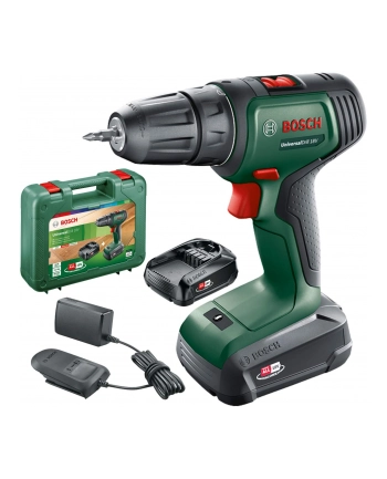 bosch powertools Bosch Cordless drill UniversalDrill 18V (green/Kolor: CZARNY, 2x Li-ion battery 1.5Ah, case) nr 1