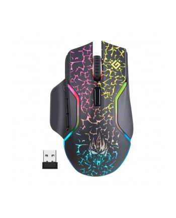 Mysz bezprzewodowa Defender ONESHOT GM-067 optyczna 3200dpi czarna RGB AKUMULATOR 7 przycisków Gaming nr 1