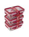 Emsa CLIP ' CLOSE glass food storage jar set 0.45 liters (transparent/red, rectangular, 3 jars + 3 lids) - nr 4