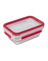 Emsa CLIP ' CLOSE glass food storage jar set 0.45 liters (transparent/red, rectangular, 3 jars + 3 lids) - nr 5