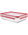 Emsa CLIP ' CLOSE glass food storage container 2.0 liters (transparent/red, rectangular) - nr 4