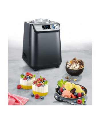Severin compact ice cream machine ' yoghurt maker EZ 7407 (Kolor: CZARNY (matt) / silver)