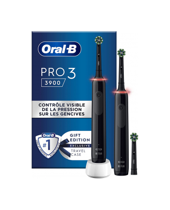 Braun Oral-B Pro 3 3900 Kolor: CZARNY Edition, electric toothbrush (Kolor: CZARNY, incl. 2nd handpiece)