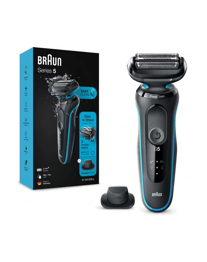 Braun Series 5 51-M1200s, razor (Kolor: CZARNY/turquoise) główny