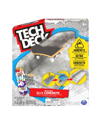 spinmaster Spin Master Tech Deck - Concrete Build Your Own Fingerboard Ramp Toy Vehicle (Multicolored, Made From Reusable Concrete, With Fingerboard)