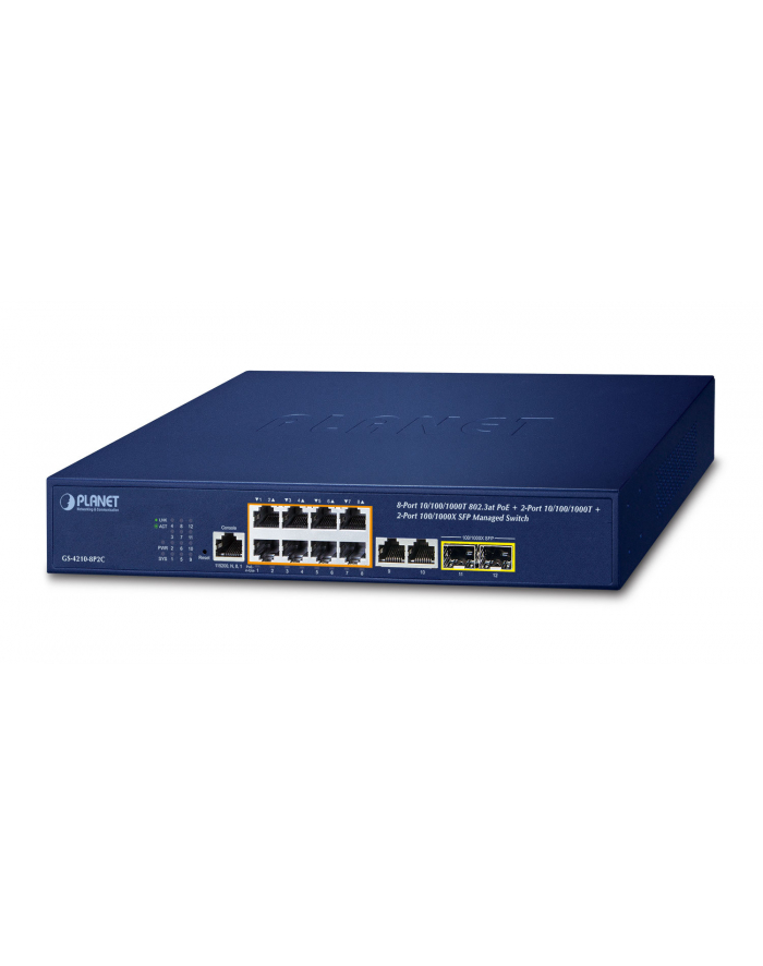 Planet Gs-4210-8P2C Ipv4/Ipv6, 8-Port Managed (GS42108P2C) główny