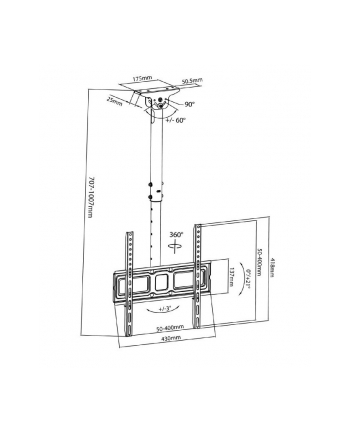 Uchwyt do telewizora Maclean, MC-943, VESA 400x400, 32''-50'', max 35kg