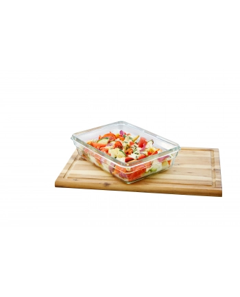 Emsa CLIP ' CLOSE glass food storage jar set 0.45 liters (transparent/red, rectangular, 3 jars + 3 lids) nr 2