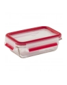 Emsa CLIP ' CLOSE glass food storage jar, 3-piece set (transparent/red, rectangular, 3 jars + 3 lids) - nr 5