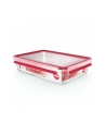 Emsa CLIP ' CLOSE glass food storage container 3.0 liters (transparent/red, rectangular) - nr 6