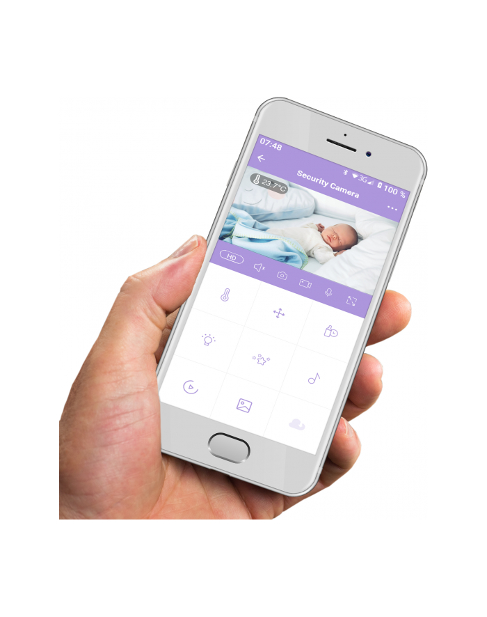 H+H Hartig Und Helling Wlan Baby Monitor Bc 2000 Biały/Purpurowy główny
