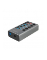 LogiLink USB 3.2 Gen 1 hub 4-port + 1x Fast Charging port on/off switch USB hub - 5 - Szary (UA0386) - nr 10