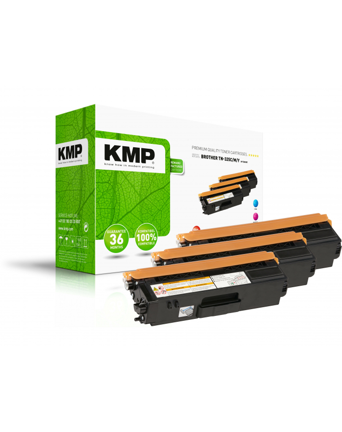 Kmp Toner, zestaw Zamiennik Brother TN-325C, TN-325M, TN-325Y, TN325C, TN325M, TN325Y Cyjan, Magenta, Żółty 3500 Seiten B-T38 CMY (BT38CMY) główny