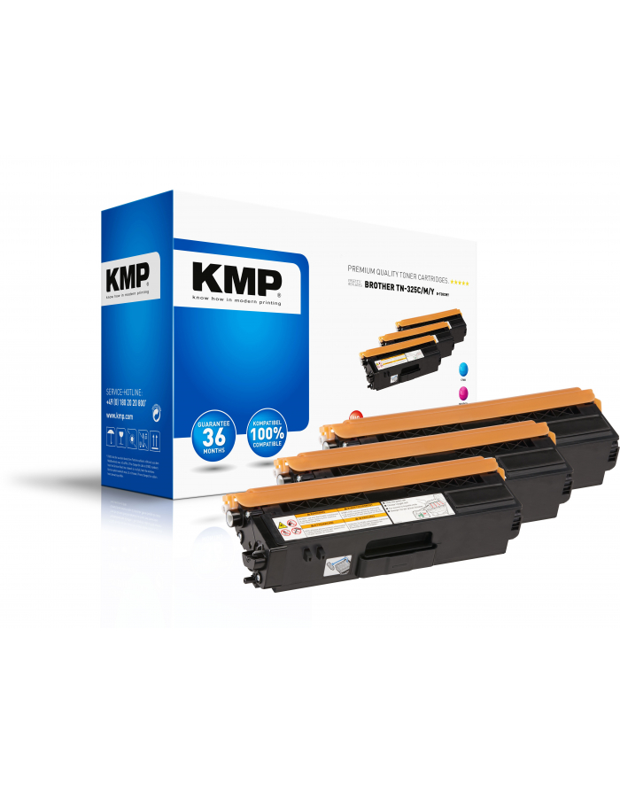 Kmp Toner, zestaw Zamiennik Brother TN-325C, TN-325M, TN-325Y, TN325C, TN325M, TN325Y Cyjan, Magenta, Żółty 3500 Seiten B-T38 CMY (BT38CMY) główny