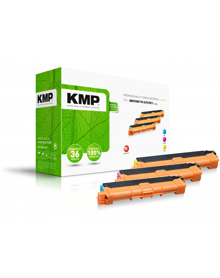 Kmp Toner, zestaw Zamiennik Brother TN-247C, TN-247M, TN-247Y, TN247C, TN247M, TN247Y Cyjan, Magenta, Żółty 2300 Seiten B-T125X (BT125X) główny