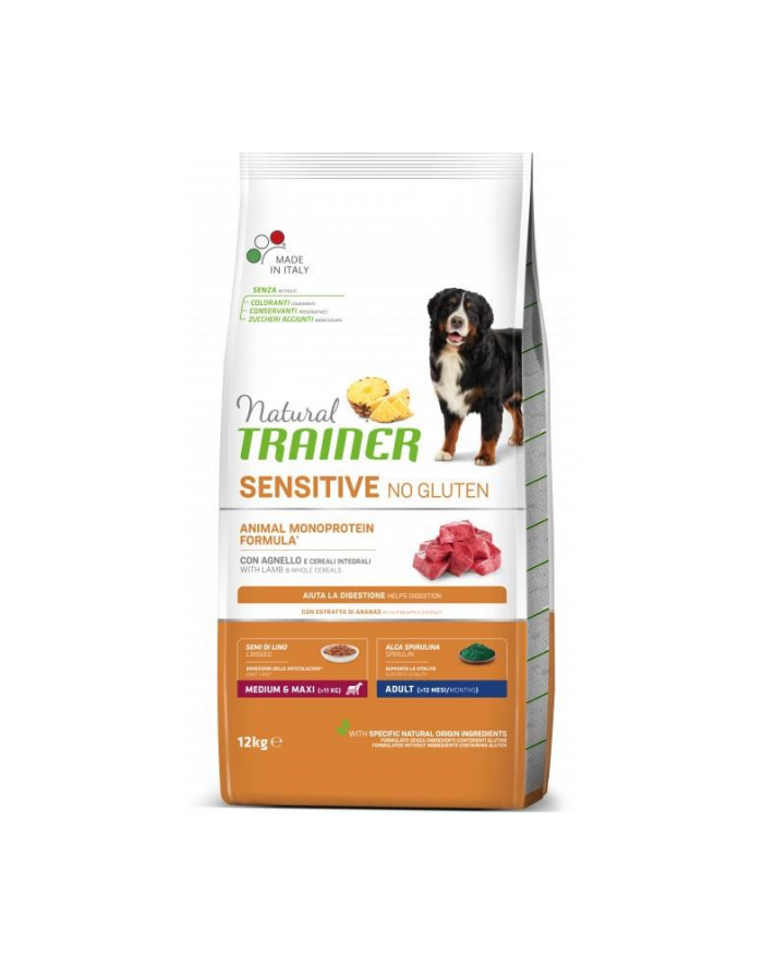 Trainer Natural Sensitive No Gluten Adult Medium Maxi Jagnięcina 12Kg główny