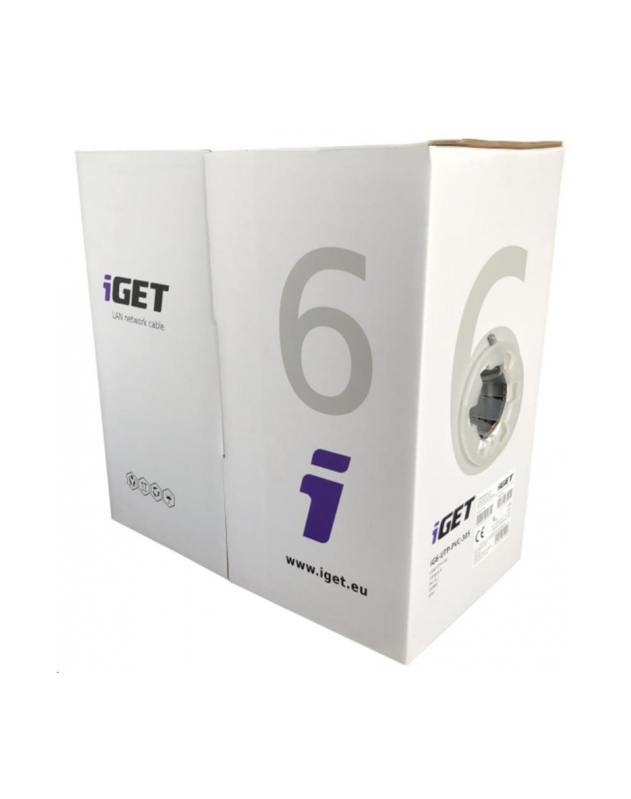 KABEL SKRĘTKA IGET UTP KAT.6 WEWN. DRUT 305M SZARY (IG6UTPPVC305) główny