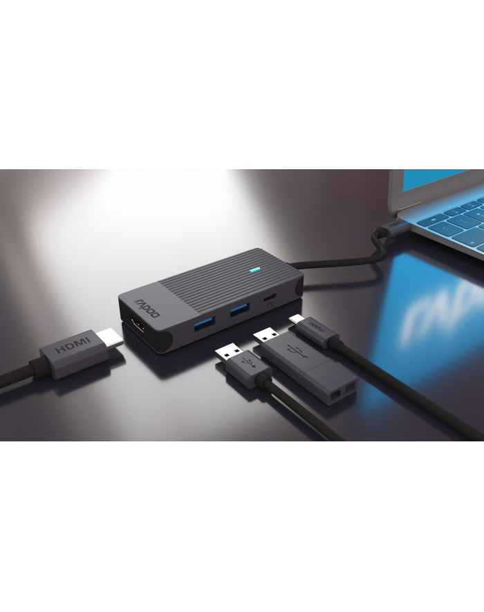 Rapoo Multiport Adapter Usb C 2xUSB-A, Hdmi, 4w1 główny