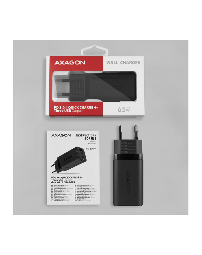 Ładowarka Axagon Acu-Dpq65 1X Usb-A 2X Usb-C (Acu-Dpq65) (9571653) główny