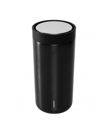 Stelton Kubek termiczny To-Go Click 400Ml metaliczny czarny z podwójnej stali 68516